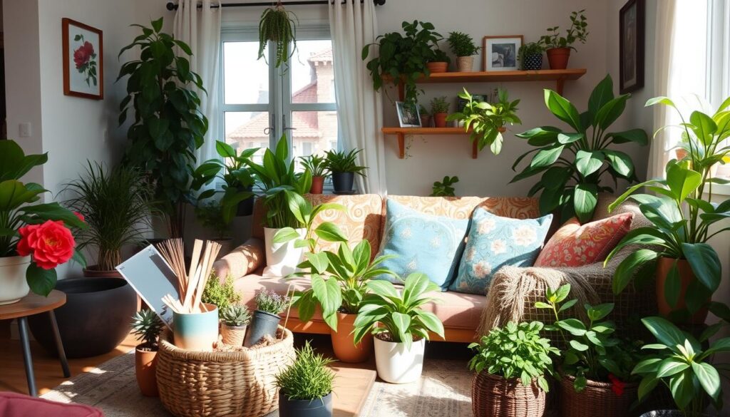 adicionando elementos pessoais com plantas