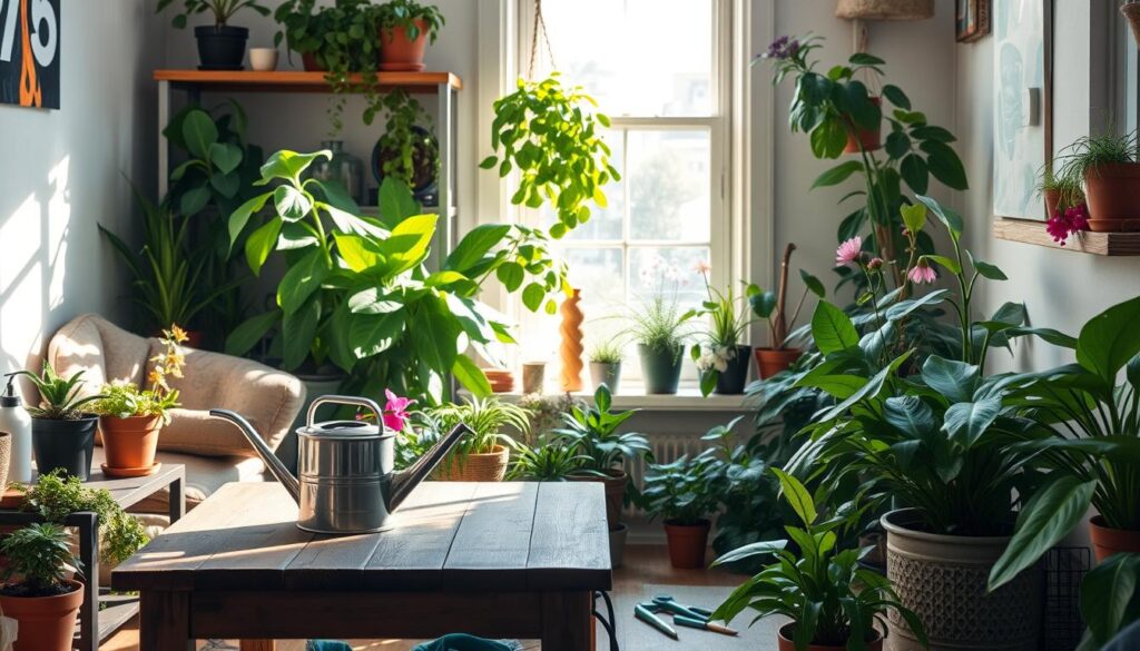 manutenção das plantas em casa